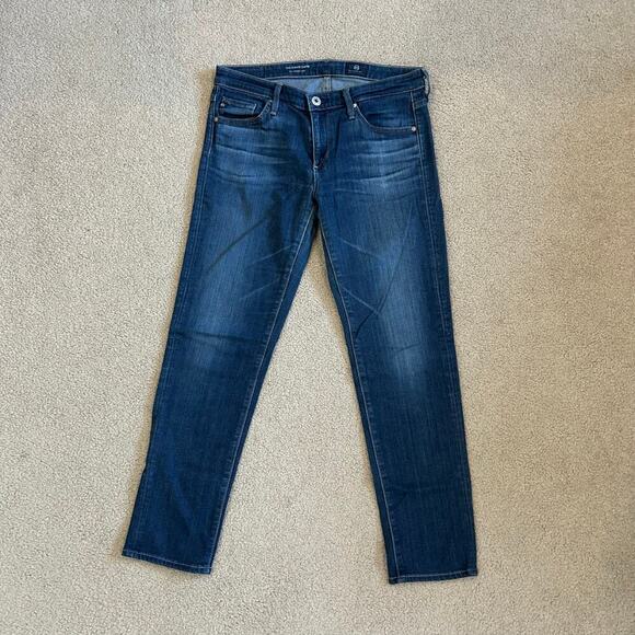 Adriano Goldschmied The Stevie Slim Straight Capri Dark Wash Blue Size 27 - Picture 2 of 10
